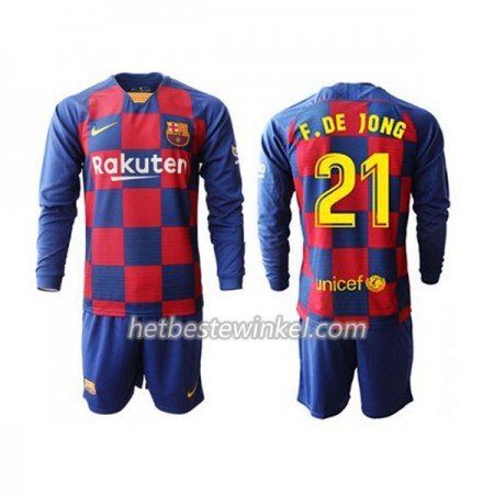 FC Barcelona F.DE JONG 21 Voetbaltenues Kind Thuis 2019/20 - LS (+ Korte broeken)